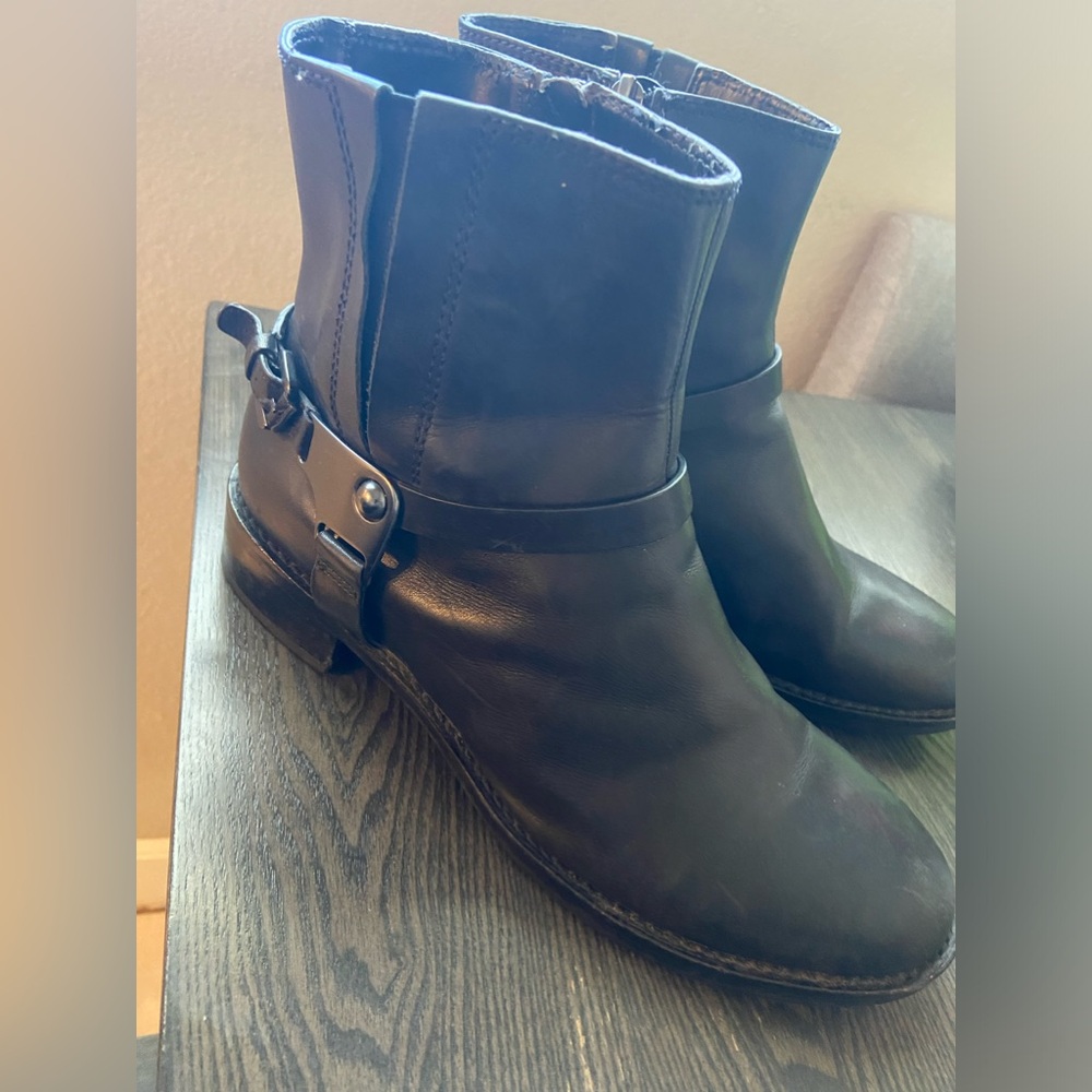 Ecco Black Biker Moto Boots Size 39
